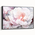 Framed canvas art showcasing abstract floral designs in vibrant colors with a sleek black frame, ideal for modern home decor and art enthusiasts.