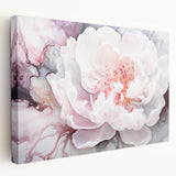 Abstract floral canvas artwork showcasing vibrant colors and intricate patterns, viewed from the side, ideal for modern home decor or art enthusiasts.