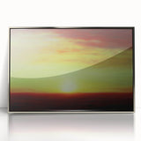 Framed acrylic artwork showcasing an abstract landscape in silver tones, featuring flowing shapes and textures that evoke a serene natural environment. Perfect for modern home decor.