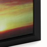 Close-up of an abstract landscape framed canvas artwork showcasing vibrant colors and intricate textures, perfect for modern home decor and art enthusiasts.