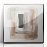 Contemporary Abstract Canvas – Earthy Beige, Brown & Black Tones