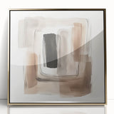 Contemporary Abstract Canvas – Earthy Beige, Brown & Black Tones
