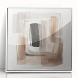 Contemporary Abstract Canvas – Earthy Beige, Brown & Black Tones