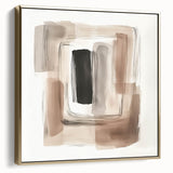 Contemporary Abstract Canvas – Earthy Beige, Brown & Black Tones