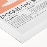 Art deco poster featuring a stylized cocktail glass in muted gold and black tones on rolled canvas.