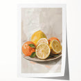 Rolled canvas print of assorted fruits in vibrant colors, ideal for art wall dining room.