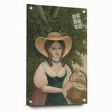 Woman with Basket of Eggs - Rustic Portrait Wall Art by Henri Rousseau