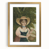 Woman with Basket of Eggs - Rustic Portrait Wall Art by Henri Rousseau