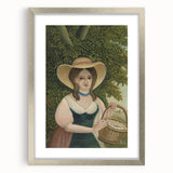 Woman with Basket of Eggs - Rustic Portrait Wall Art by Henri Rousseau