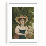 Woman with Basket of Eggs - Rustic Portrait Wall Art by Henri Rousseau
