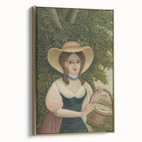 Woman with Basket of Eggs - Rustic Portrait Wall Art by Henri Rousseau