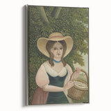 Woman with Basket of Eggs - Rustic Portrait Wall Art by Henri Rousseau