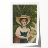 Woman with Basket of Eggs - Rustic Portrait Wall Art by Henri Rousseau