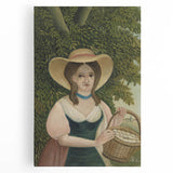 Woman with Basket of Eggs - Rustic Portrait Wall Art by Henri Rousseau