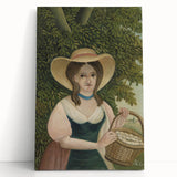 Woman with Basket of Eggs - Rustic Portrait Wall Art by Henri Rousseau