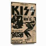 KISS & Rush Retro Wall Art Vintage Prints Rock Concert Poster