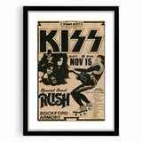 KISS & Rush Retro Wall Art Vintage Prints Rock Concert Poster