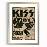 KISS & Rush Retro Wall Art Vintage Prints Rock Concert Poster