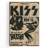 KISS & Rush Retro Wall Art Vintage Prints Rock Concert Poster