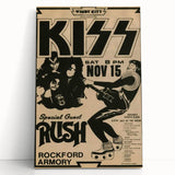 KISS & Rush Retro Wall Art Vintage Prints Rock Concert Poster