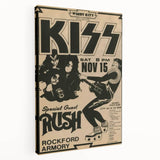 KISS & Rush Retro Wall Art Vintage Prints Rock Concert Poster