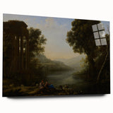 Classical Realism Art Print of Goat Herders by Riverside Temple Ruins