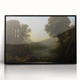 Classical Realism Art Print of Goat Herders by Riverside Temple Ruins