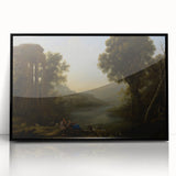 Classical Realism Art Print of Goat Herders by Riverside Temple Ruins