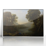 Classical Realism Art Print of Goat Herders by Riverside Temple Ruins