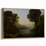 Classical Realism Art Print of Goat Herders by Riverside Temple Ruins