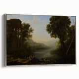 Classical Realism Art Print of Goat Herders by Riverside Temple Ruins