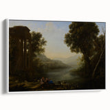Classical Realism Art Print of Goat Herders by Riverside Temple Ruins