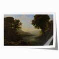 Classical Realism Art Print of Goat Herders by Riverside Temple Ruins