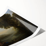 Classical Realism Art Print of Goat Herders by Riverside Temple Ruins