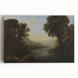 Classical Realism Art Print of Goat Herders by Riverside Temple Ruins