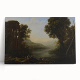 Classical Realism Art Print of Goat Herders by Riverside Temple Ruins