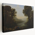 Classical Realism Art Print of Goat Herders by Riverside Temple Ruins