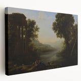 Classical Realism Art Print of Goat Herders by Riverside Temple Ruins