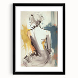 Elegant Figurative Wall Art – Modern Gray & Gold Canvas Print