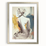 Elegant Figurative Wall Art – Modern Gray & Gold Canvas Print