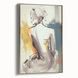 Elegant Figurative Wall Art – Modern Gray & Gold Canvas Print