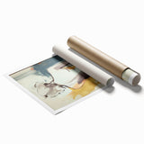 Elegant Figurative Wall Art – Modern Gray & Gold Canvas Print