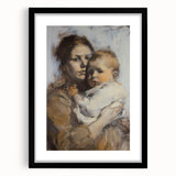 Black abstract figurative frame with a mat, showcasing modern art design in a front view. Ideal for minimalistic decor, enhancing any contemporary space.