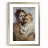 Abstract figurative frame with a silver mat, showcasing a modern art design, ideal for contemporary decor and enhancing interior aesthetics.