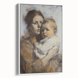 Framed abstract figurative canvas artwork showcasing a dynamic white design, elegantly displayed from a side view, perfect for modern home decor.