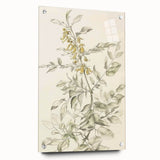 Abstract floral acrylic glass artwork displayed in a side view, featuring vibrant colors and intricate details, secured with decorative pins for added visual appeal.