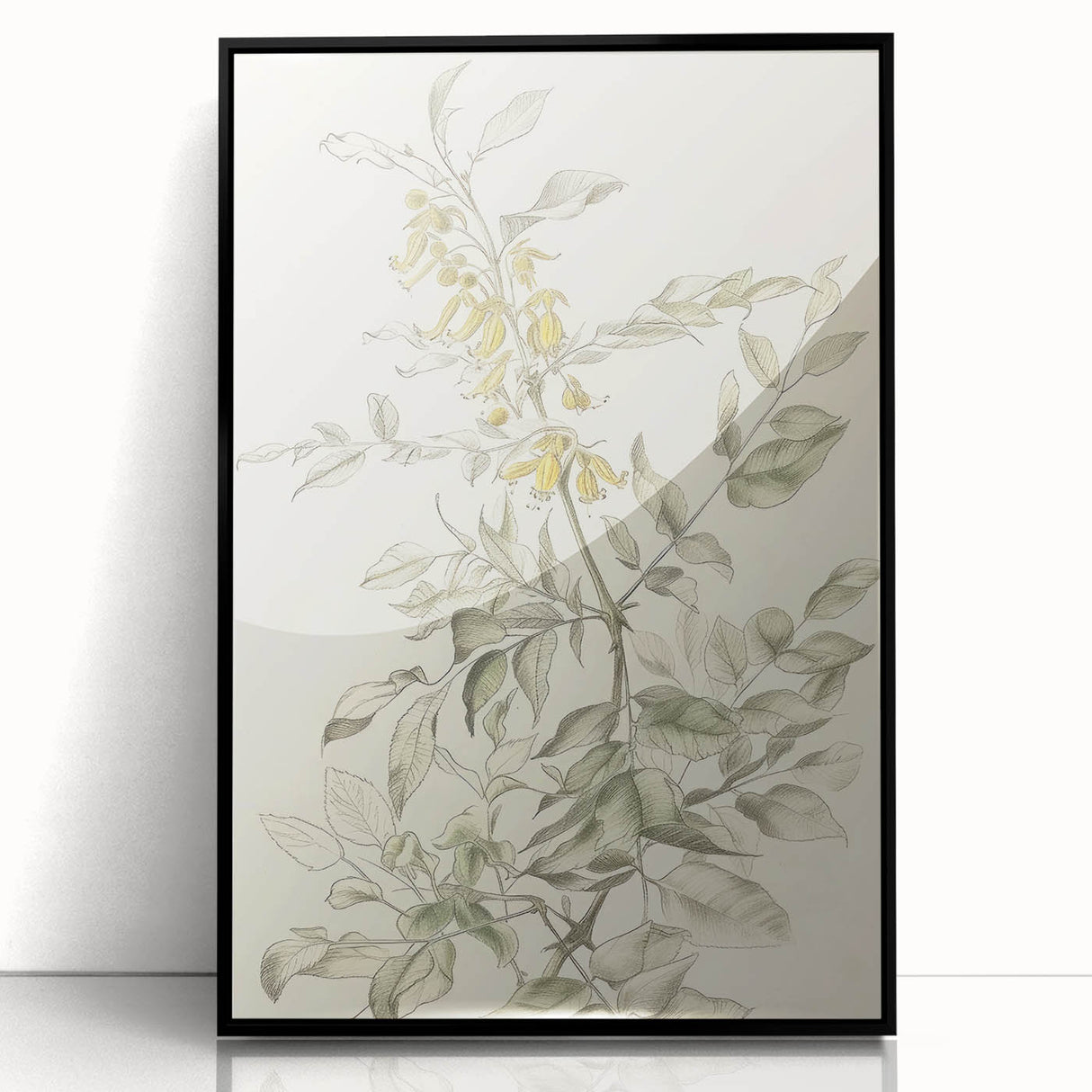 Framed acrylic artwork featuring vibrant abstract floral designs in a black frame, showcasing bold colors and intricate details, perfect for modern decor.