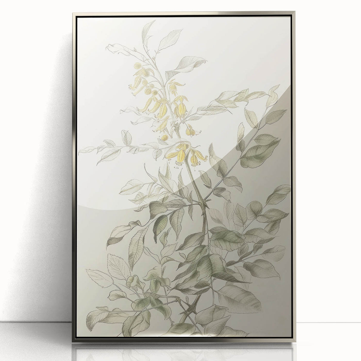 Framed abstract floral art piece with vibrant colors and intricate details, set in a sleek silver frame, ideal for modern home decor and stylish interior design.