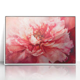 Framed acrylic artwork showcasing vibrant abstract florals in a white frame, perfect for modern home decor. Ideal for adding a pop of color and elegance to any room.