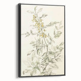 Framed canvas showcasing a vibrant abstract floral design in bold colors, set against a black background, ideal for modern home decor.